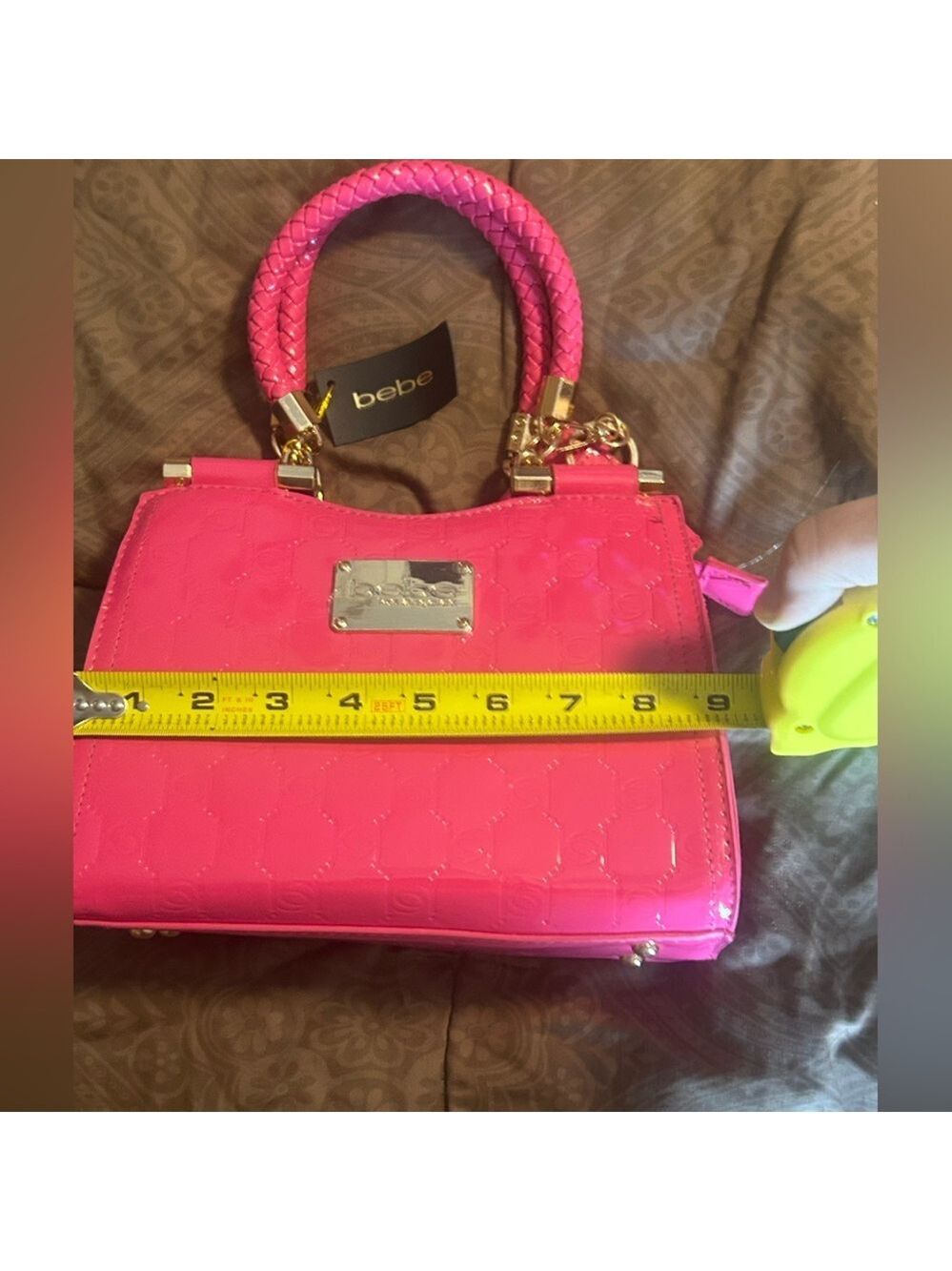 Bebe hot  Pink cross body  with Gold Accents - Picture 10 of 11